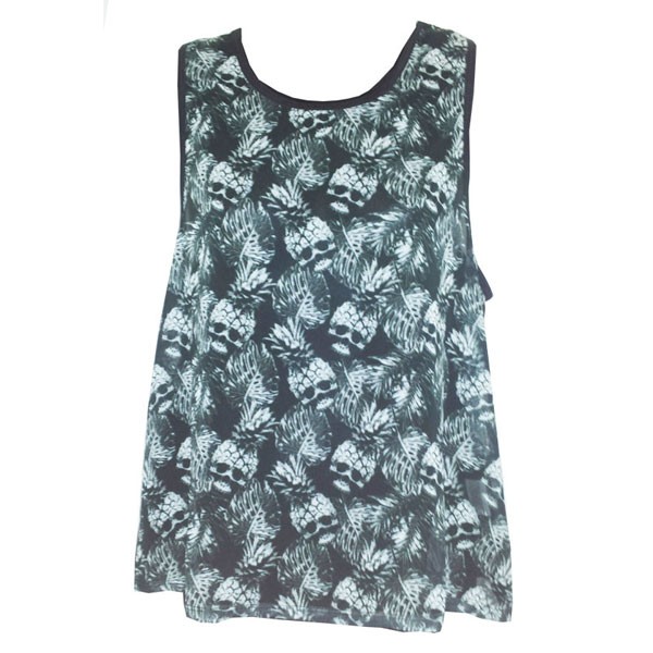 Fearless Illustration Pineskull Chiffon Top